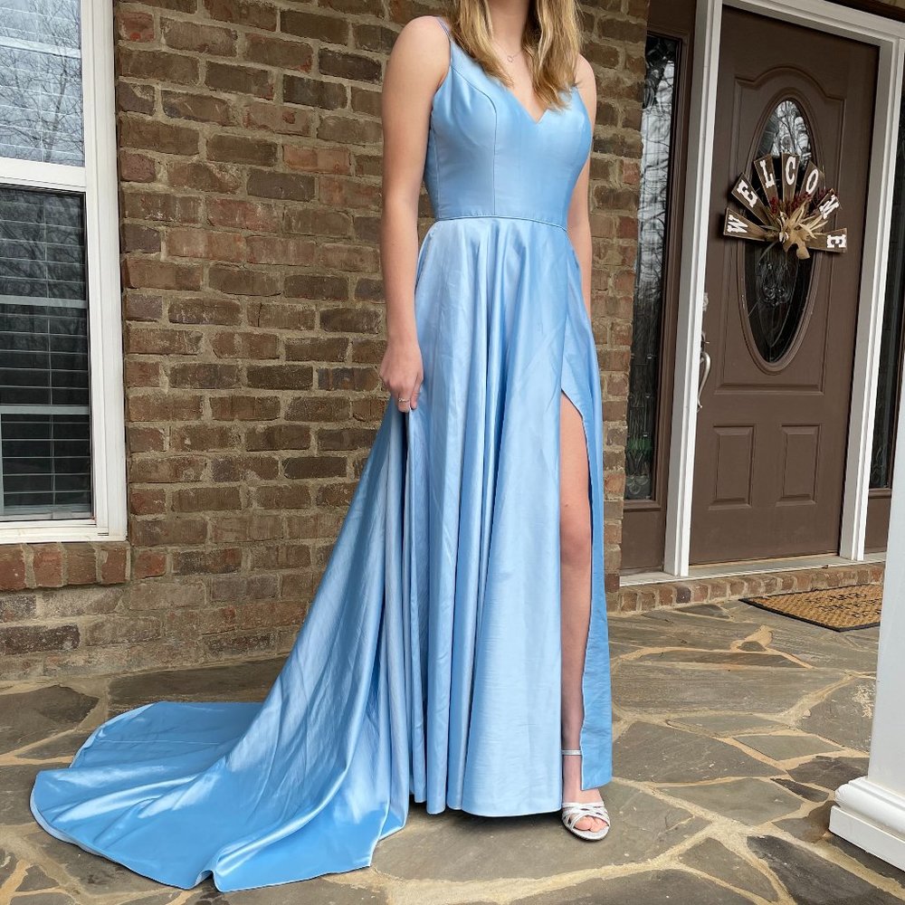 Sherri Hill Prom Dress Evening Gown Blue Pockets